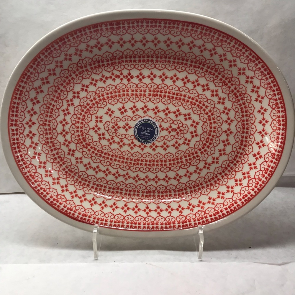 Zaklady Ceramiczne Boleslawiec Polish Pottery Handmade Oval Platter
